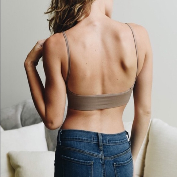 Mocha Low Back Seamless Bralette - Picture 3 of 3
